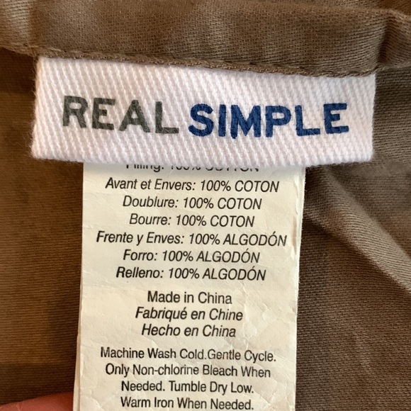 Real Simple® Dune Chambray European Pillow Sham in Oatmeal - Picture 4 of 6